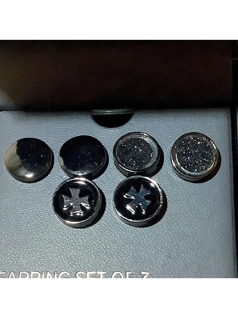 Ed Hardy Men’s Stud Earrings Set Of 3 New In Box